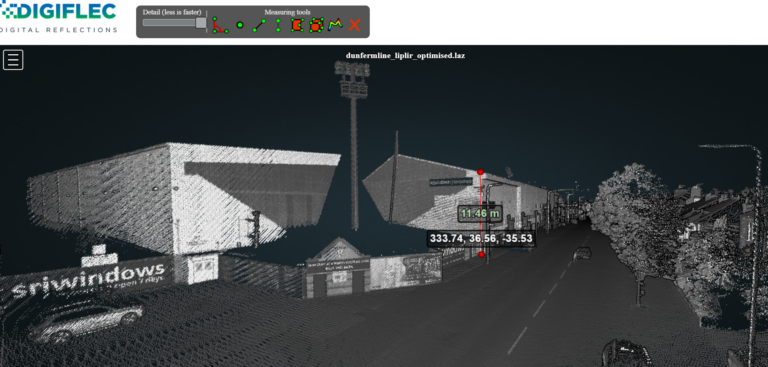 Dunfermline football stadium pointcloud 768x367