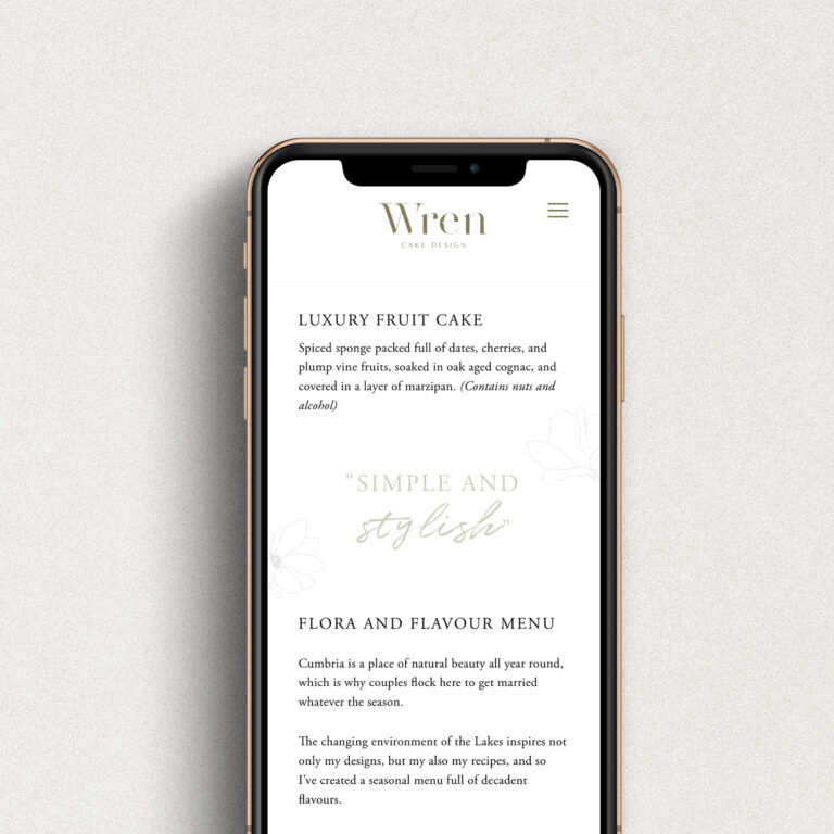 WrenCakeDesign Mobile Website Menu MintModern 768x768